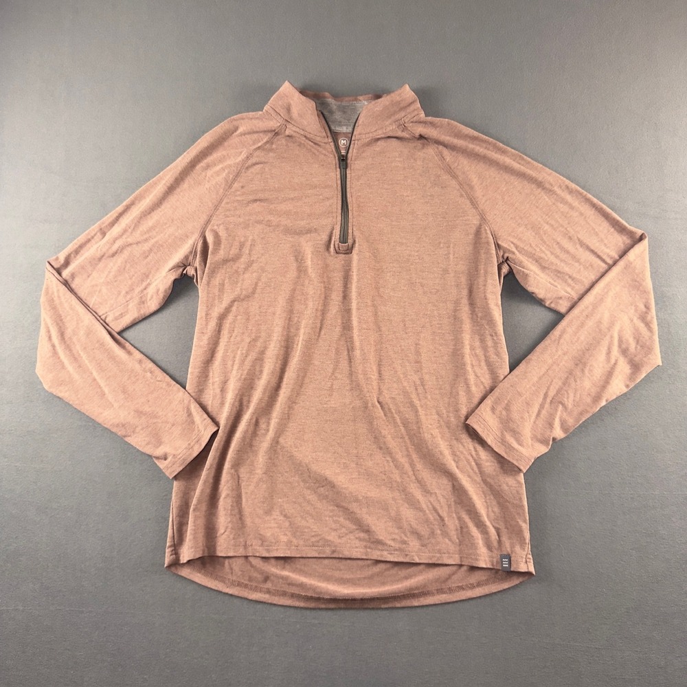Free Fly Bamboo Flex Quarter Zip Heather Mustang Mens Medium Pullover